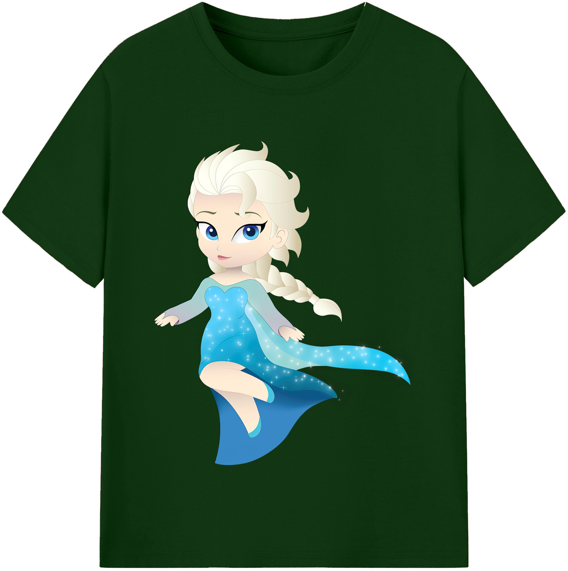 （画像用） アナと雪の女王 アンナ エルサ Frozen Anna Elsa 綿100％半袖Tシャツ（フロントプリント）